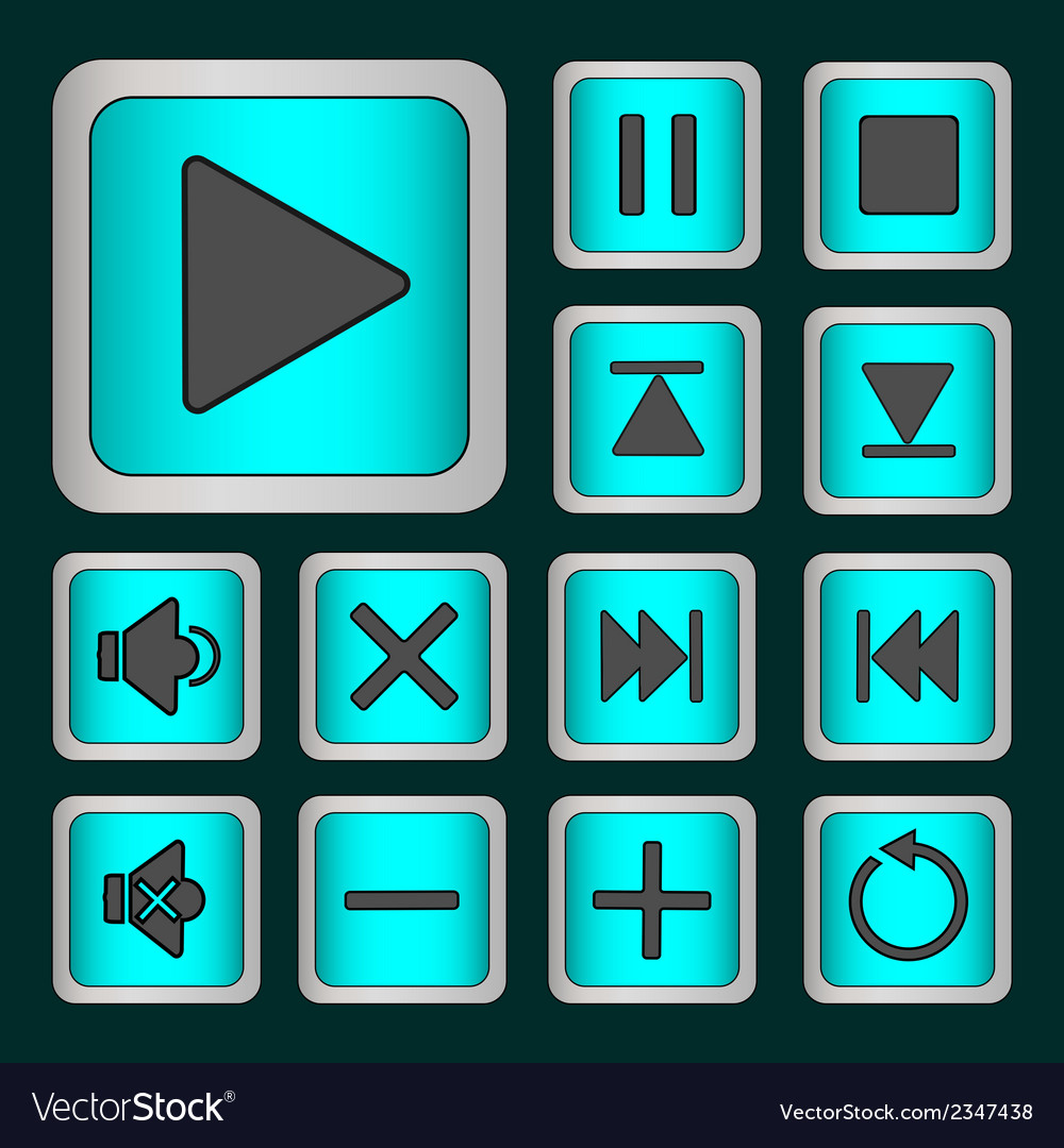 Set of neon buttons