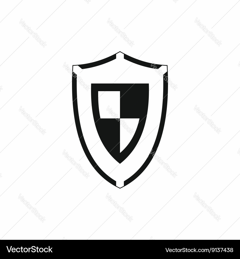 Shield icon simple style Royalty Free Vector Image