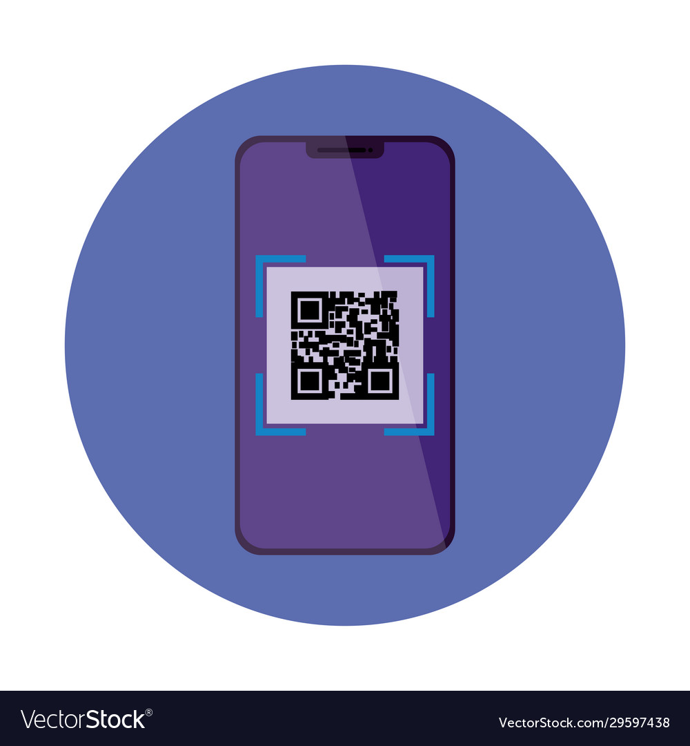 Smartphone-Gerät mit Scancode qr im Rahmen vector image Smartphone-Gerät mit Scancode qr im Rahmen