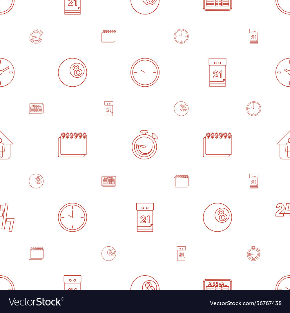 Time icons pattern seamless white background