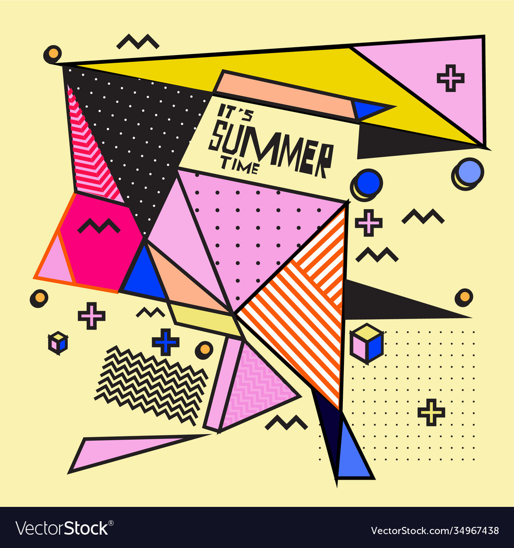 Triangle geometric forms for summer design event vector image Triangle geometric forms for summer design event