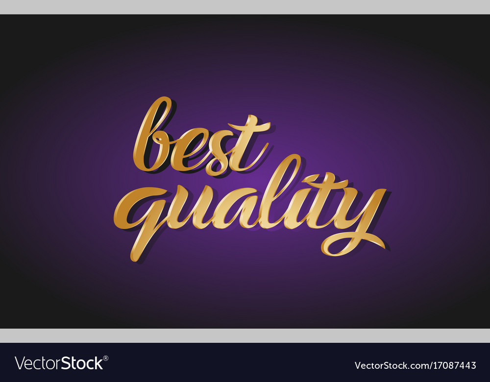 Best Quality Gold Golden Text Postcard Banner Logo