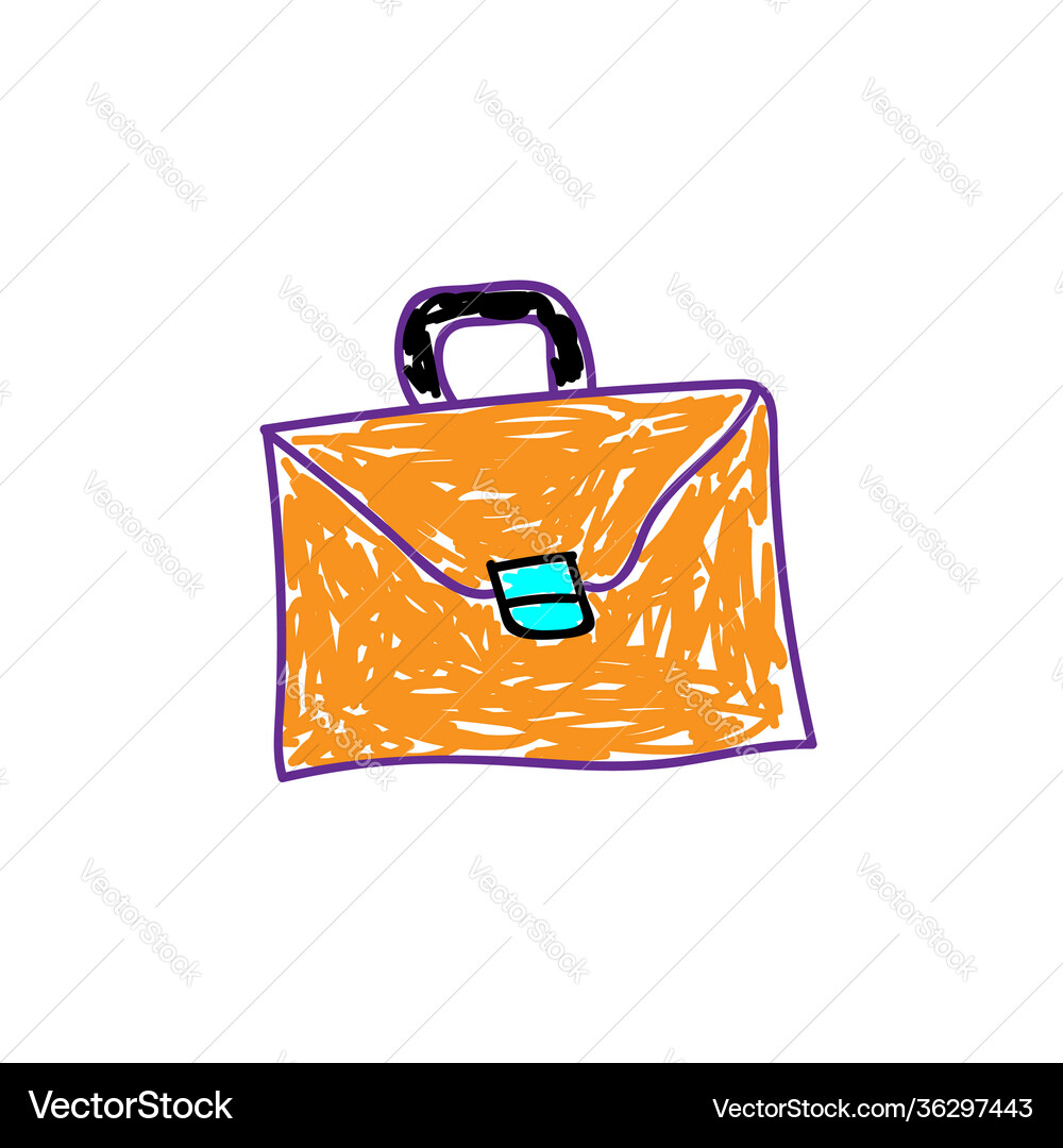Brown leather briefcase in a deliberately Vector Image