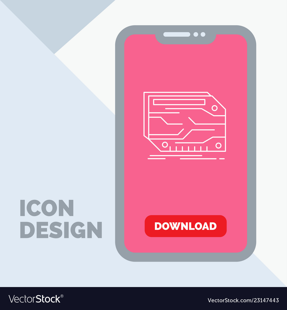 Card component custom electronic memory line icon vector image Card component custom electronic memory line icon