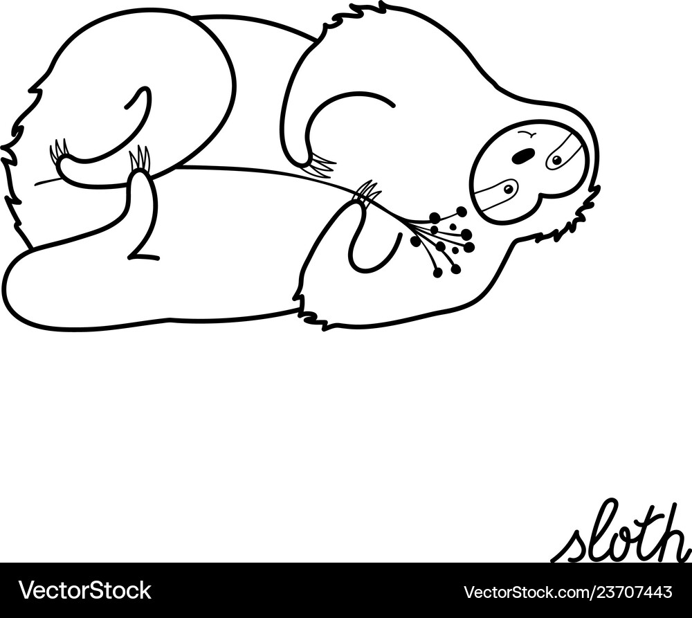 Cute character sloth Royalty Free Vector Image