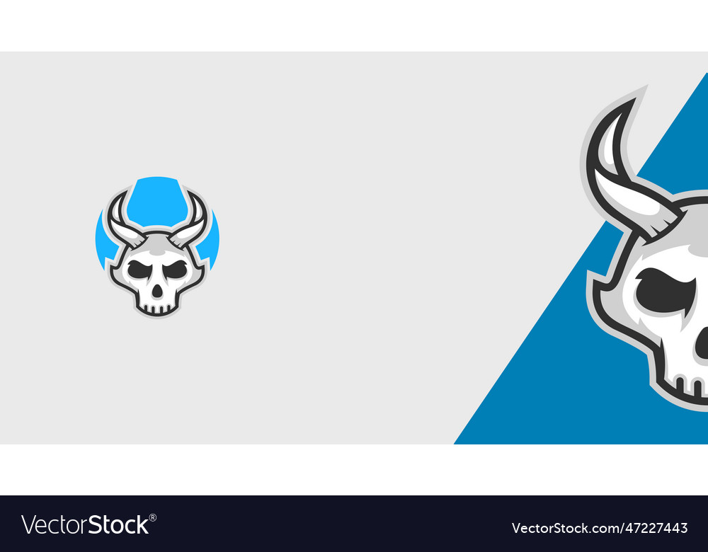 Devil skull head with horns logo cartoon design