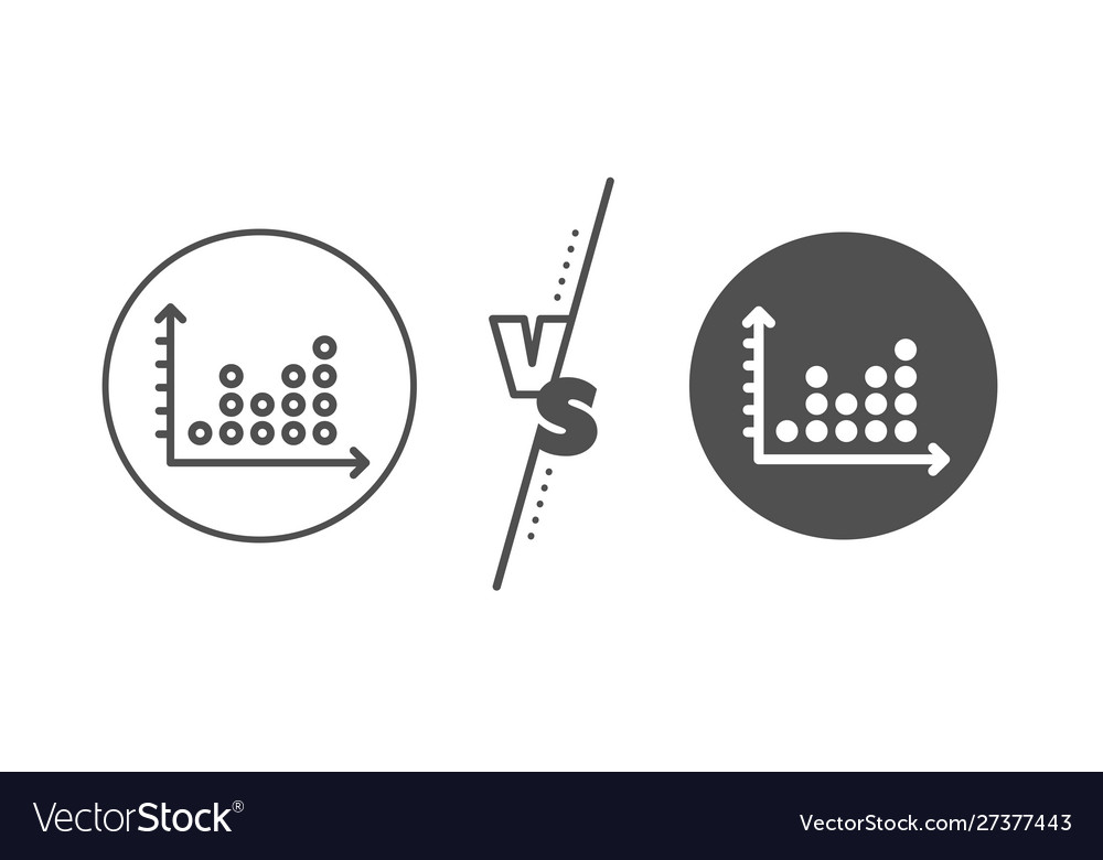 Dot plot graph line icon presentation chart sign