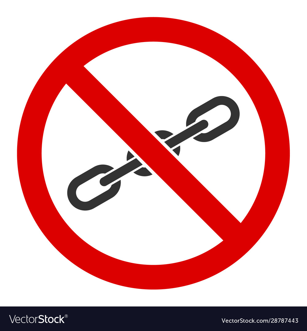 Flat no chain icon Royalty Free Vector Image VectorStock