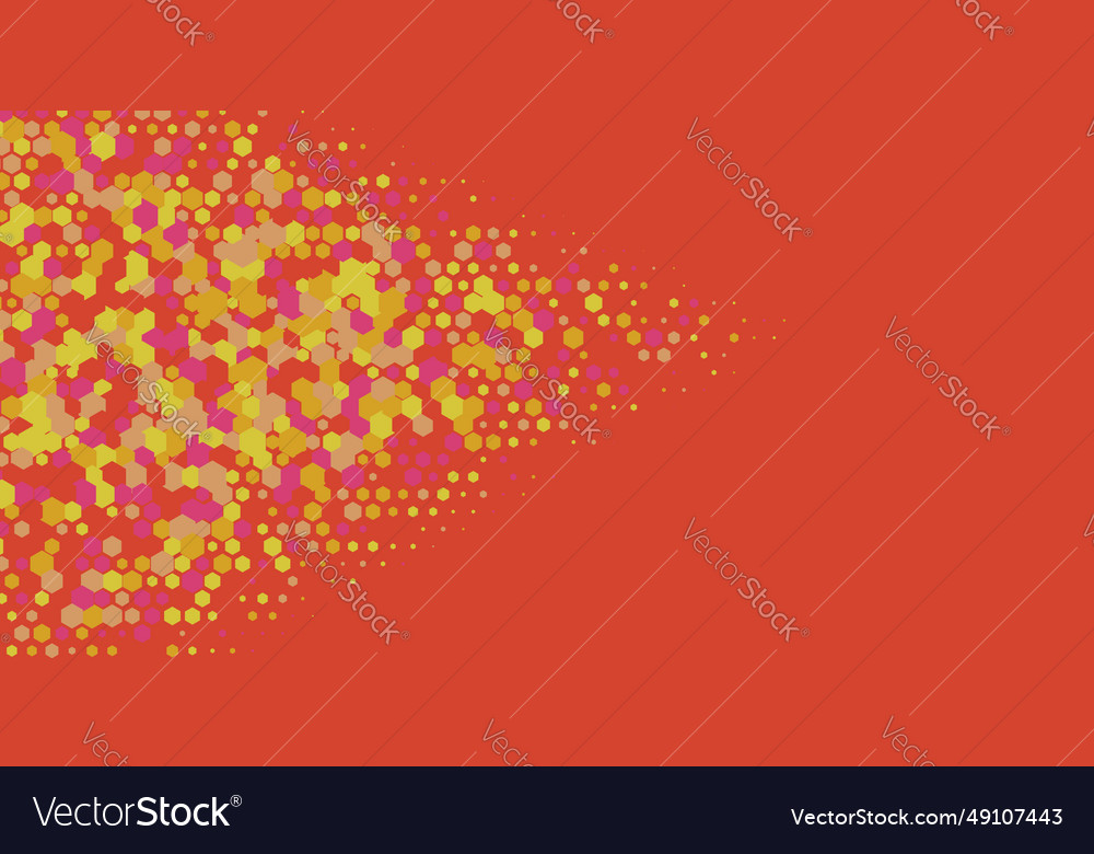 Geometric multi size hexagon with color