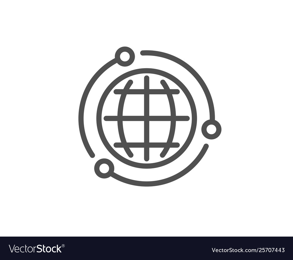 Globe line icon world or earth sign