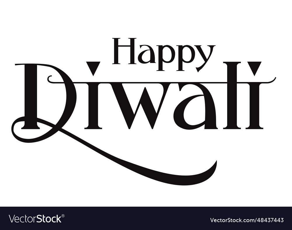 Happy diwali lettering Royalty Free Vector Image