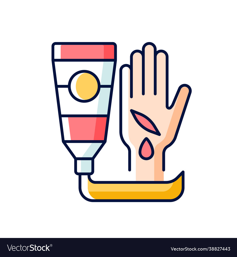 Healing ointment for cuts rgb color icon Vector Image