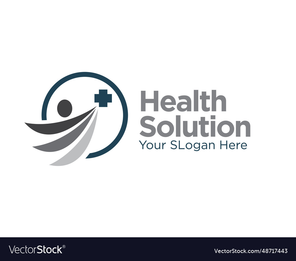 Health solution care logo design for medical Vector Image