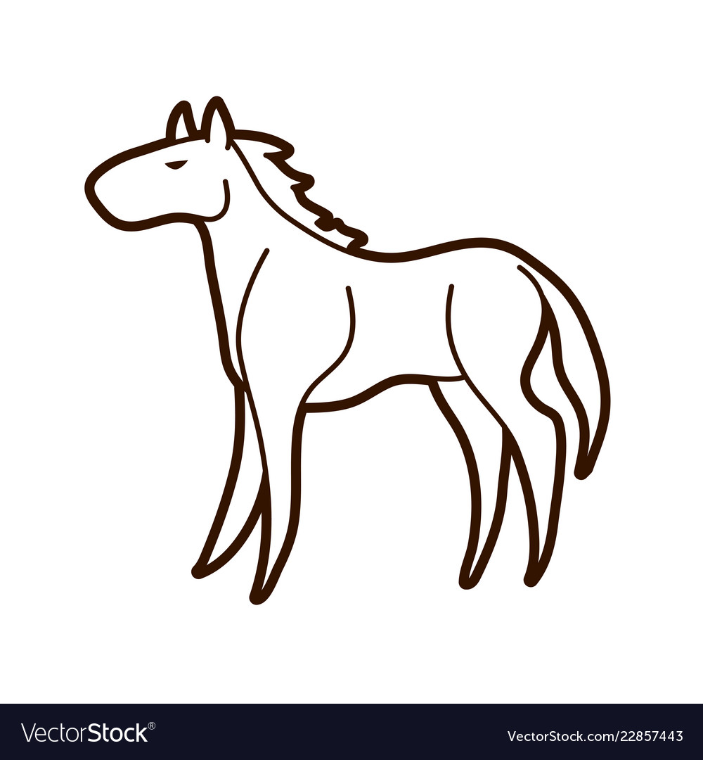 Horse standing cartoon graphic vector image Horse standing cartoon graphic