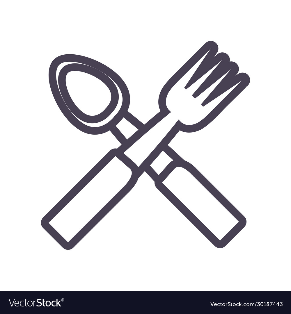 Isolated spoon and fork gradient style icon