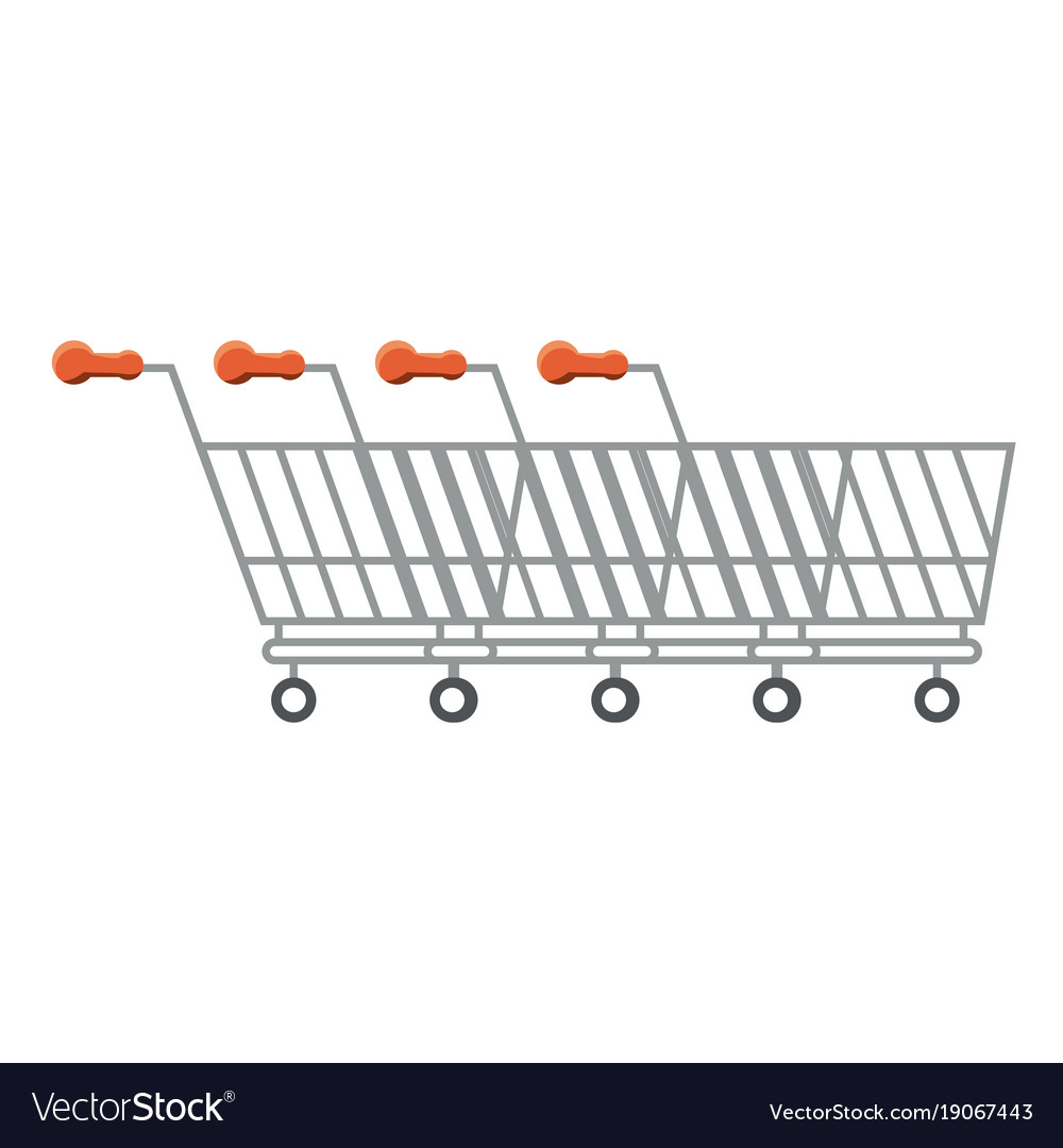 Line of shopping carts icon