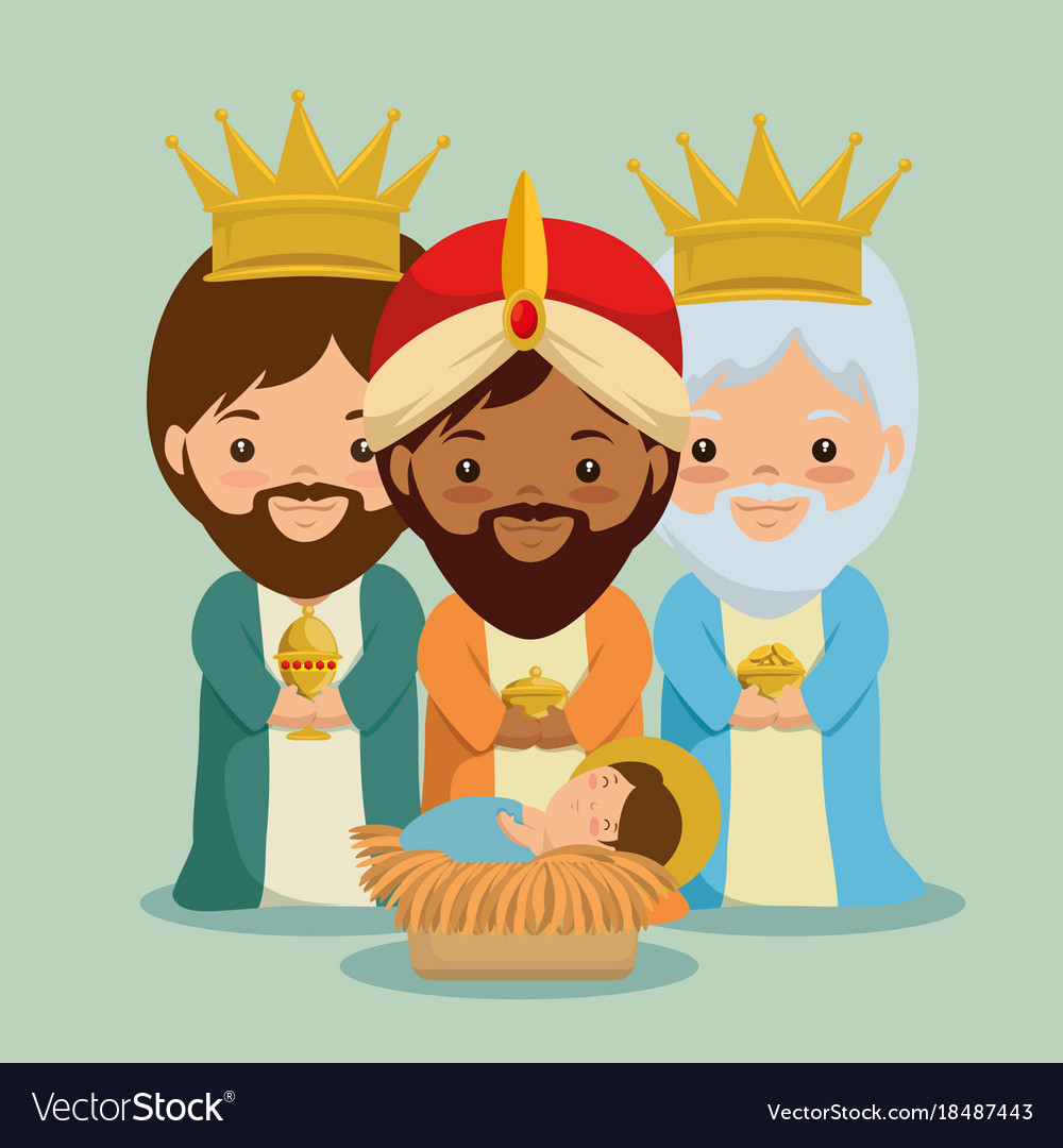 Merry christmas three magic and wise kings