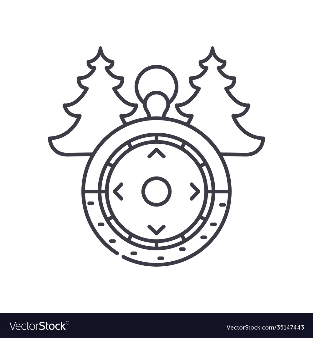 Navigation compass icon linear isolated vector image Navigation compass icon linear isolated