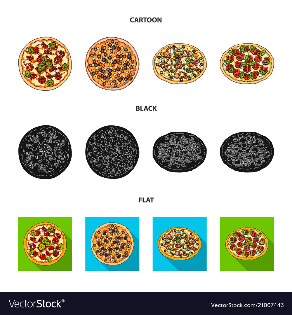 Pizza With Meat Cheese And Other Filling Vector Image