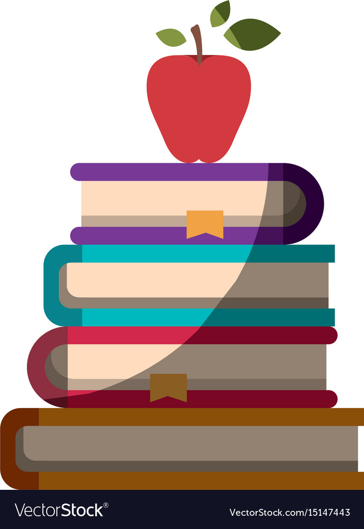 Realistic colorful shading image of stack books