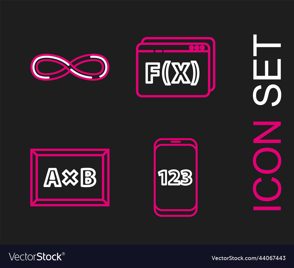 Set line mobile calculator interface chalkboard vector image Set line mobile calculator interface chalkboard