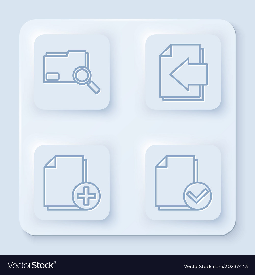 Set line search concept with folder next page vector image Set line search concept with folder next page