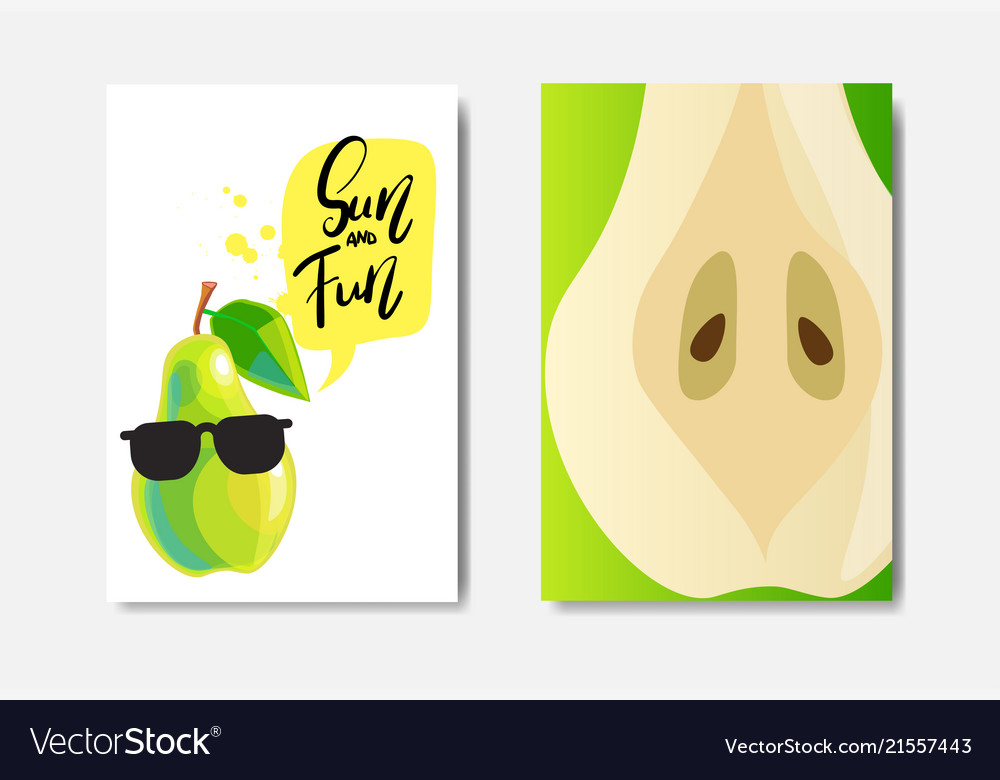 Set pear badge isolated typographic design label
