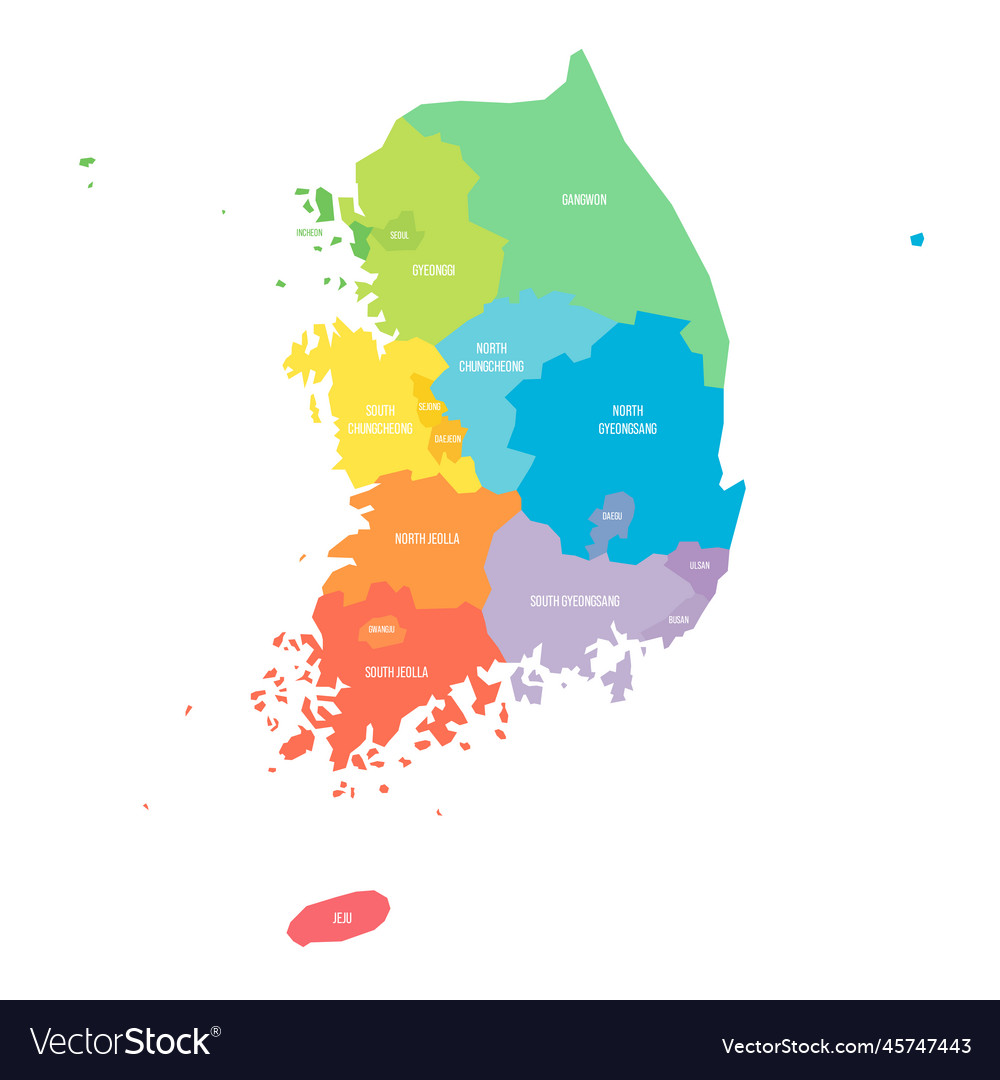 South korea political map of administrative Vector Image