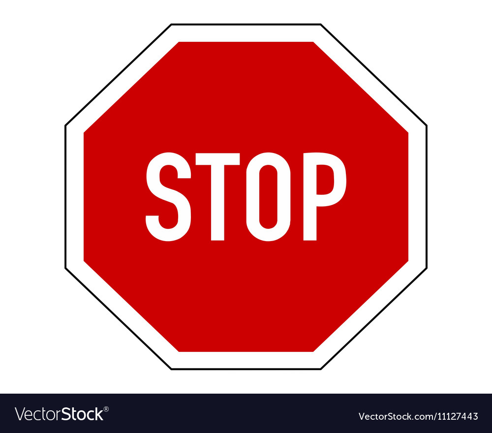 Stop sign on white background