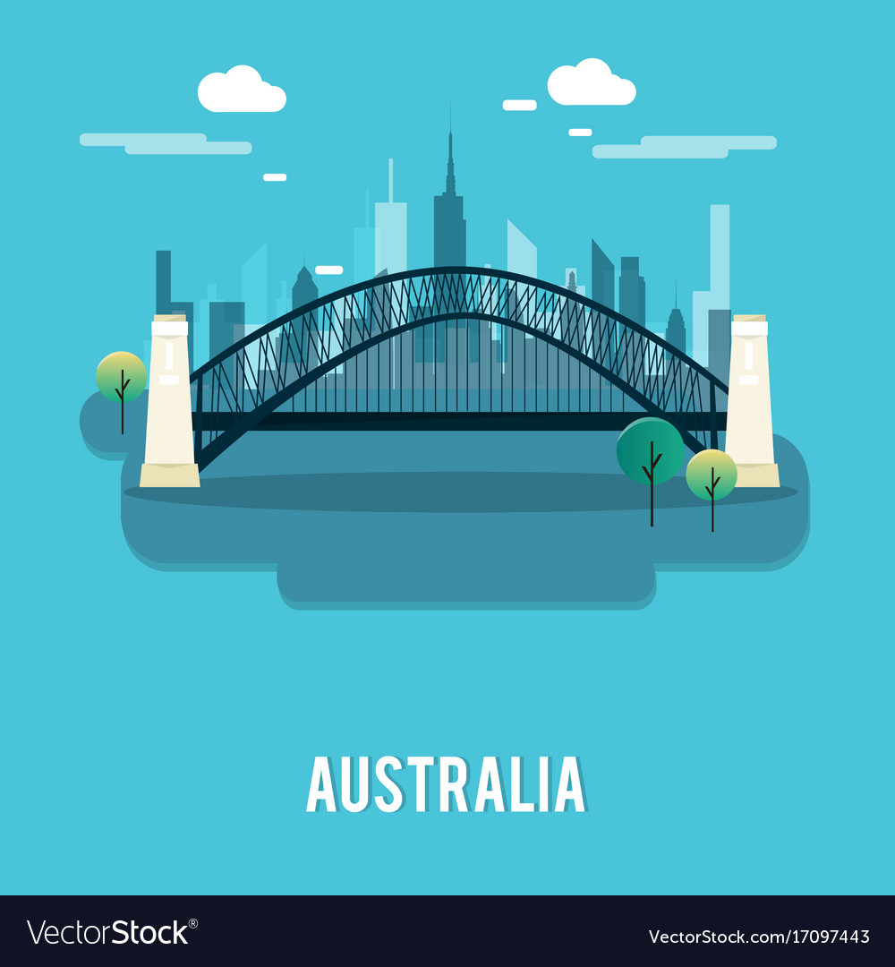 Sydney harbour bridge beautiful place australia Vector Image