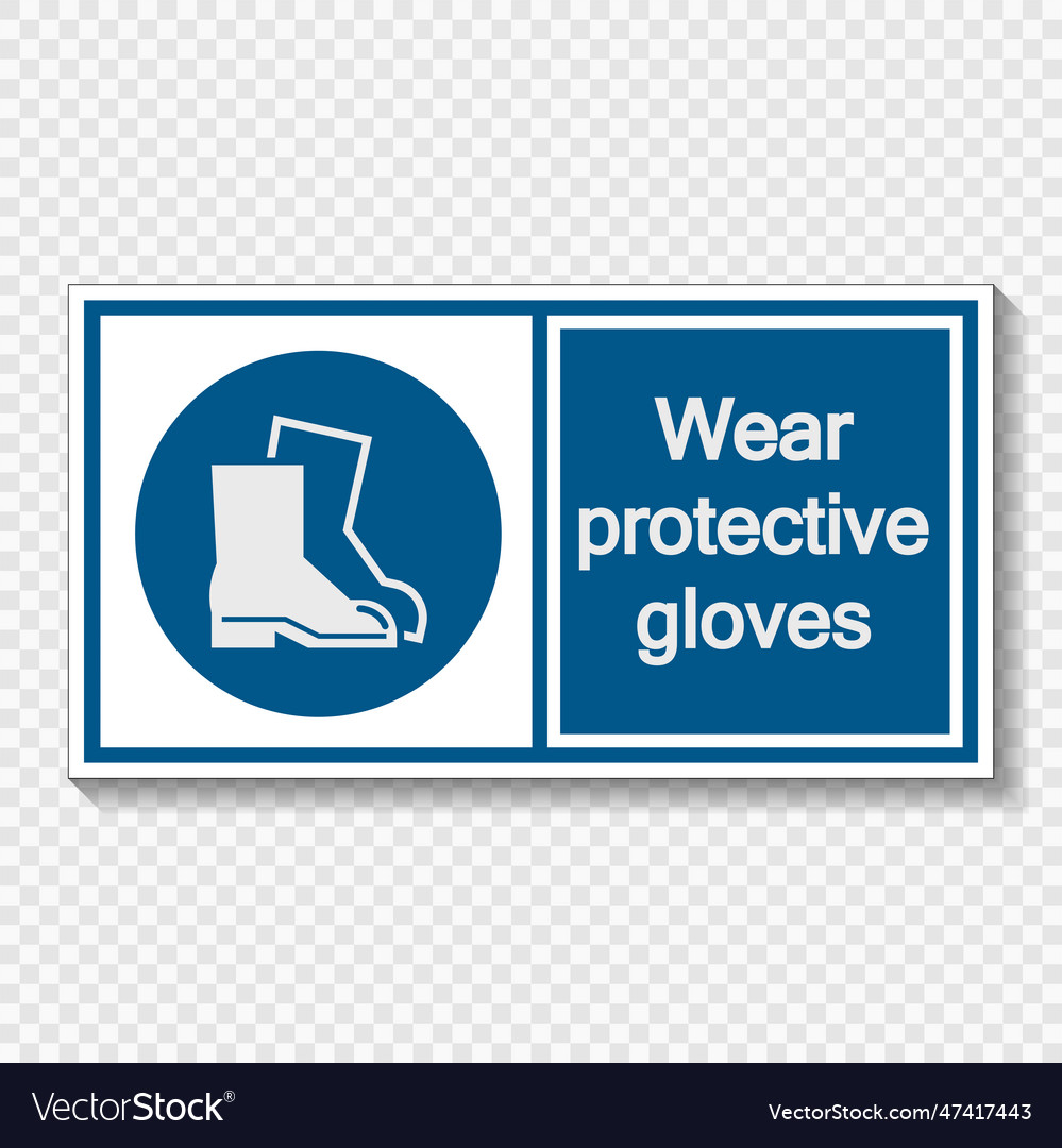 Symbol wear protective footwear sign label Vector Image