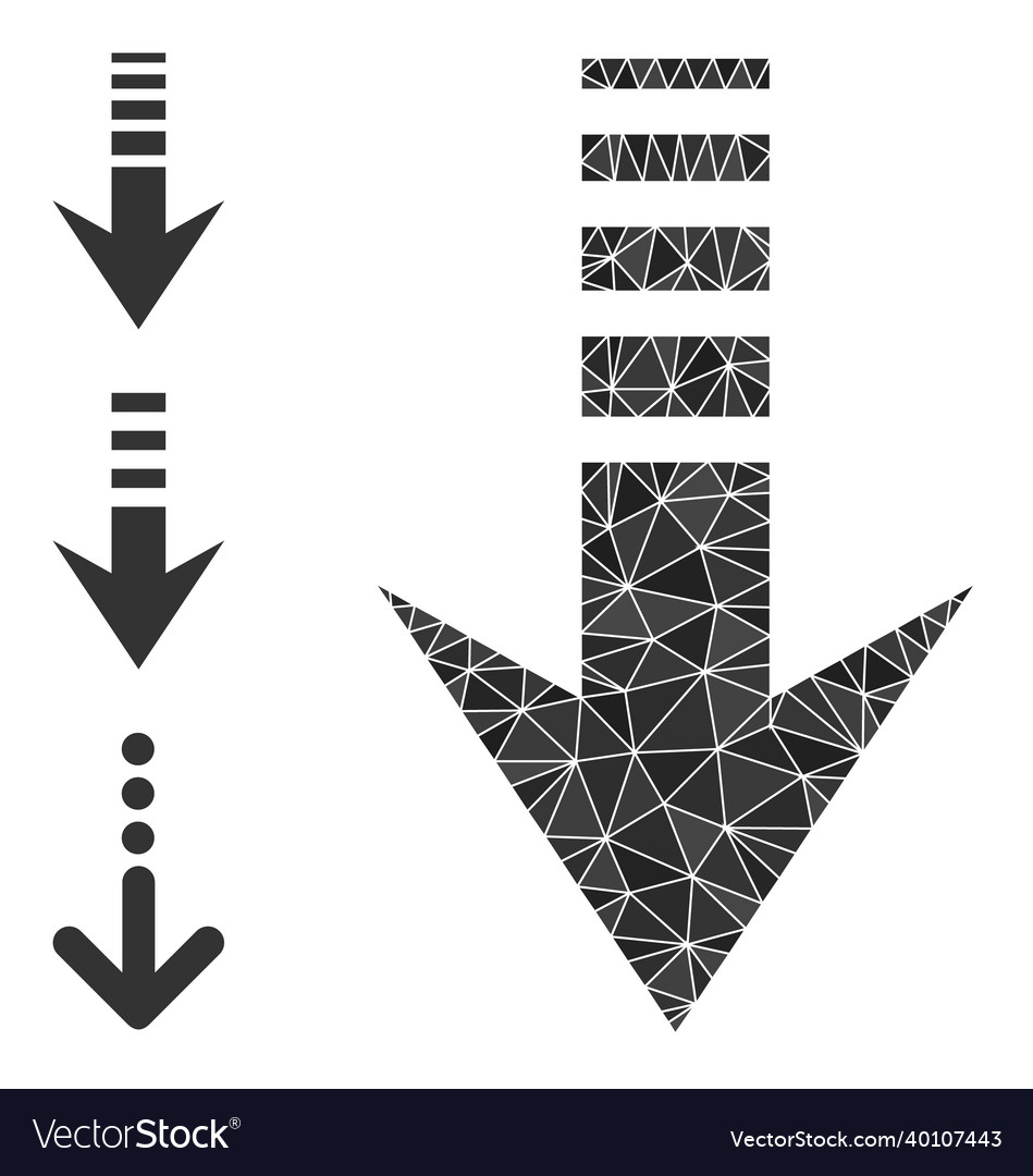 Triangle filled send down icon and similar