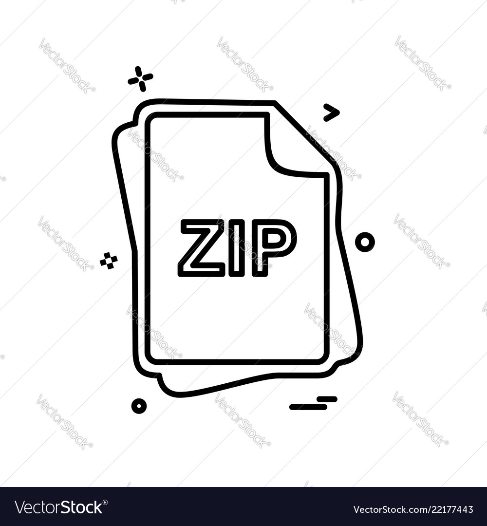 Zip file type icon design Vector Image Zip file type icon design