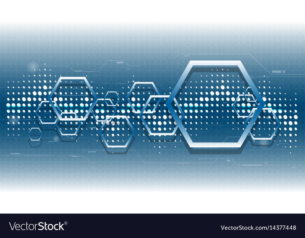 Abstract technological hexagon chip background