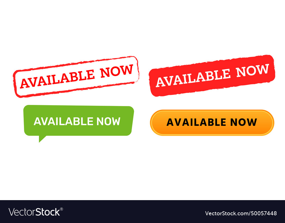 Available now stamp status product availability Vector Image