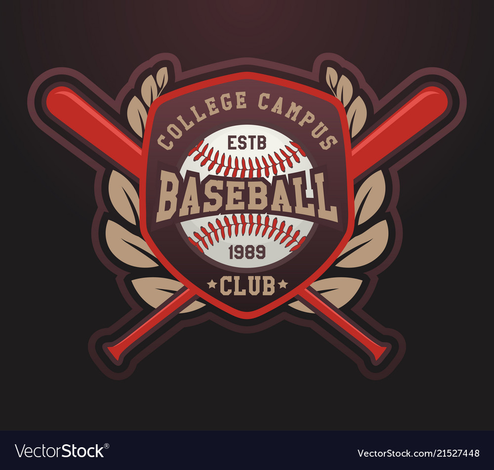 Baseball club badge sport logo template Royalty Free Vector