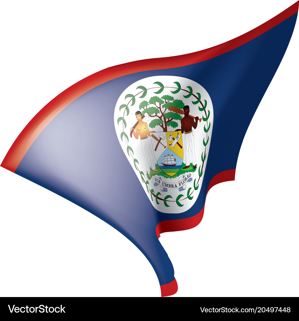 Belize flag Royalty Free Vector Image - VectorStock