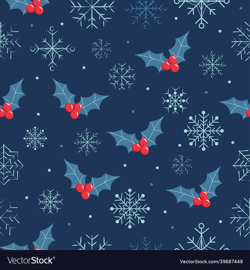 Christmas seamless pattern with snowflake