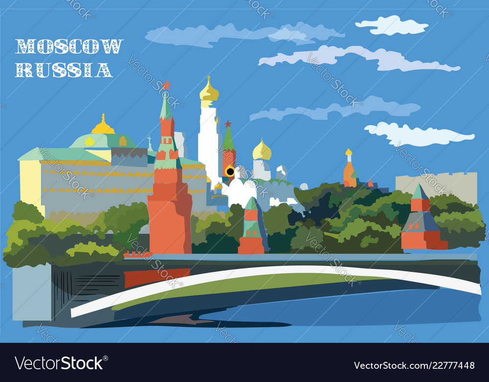 Colorful moscow Royalty Free Vector Image - VectorStock