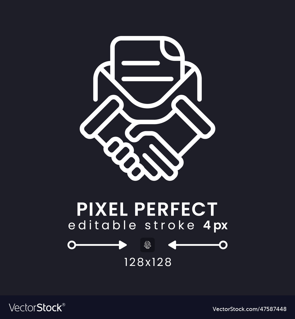 Contract management white linear desktop icon