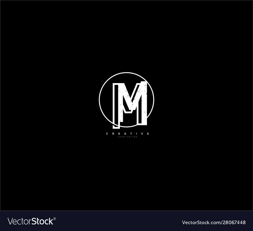 Creative initial m letter line modern minimalist