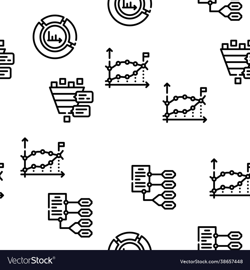 Data analysis diagram seamless pattern vector image Data analysis diagram seamless pattern
