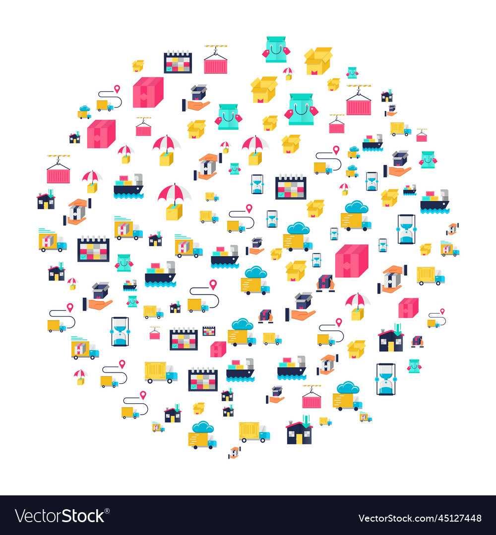 Delivery concept in circle with clean and simple vector image Delivery concept in circle with clean and simple