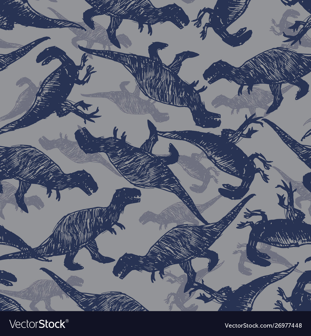 Dinosaur Sketch Repeat Pattern
