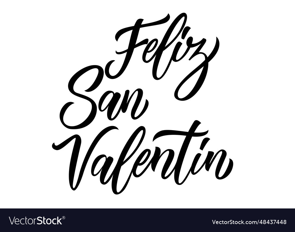 Feliz san valentin lettering Royalty Free Vector Image