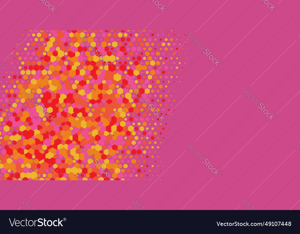 Geometric multi size hexagon with color