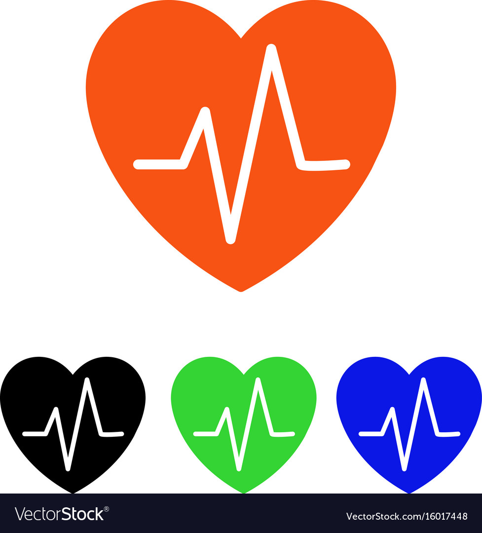 Heart Ekg Flat Icon Royalty Free Vector Image Vectorstock 7556