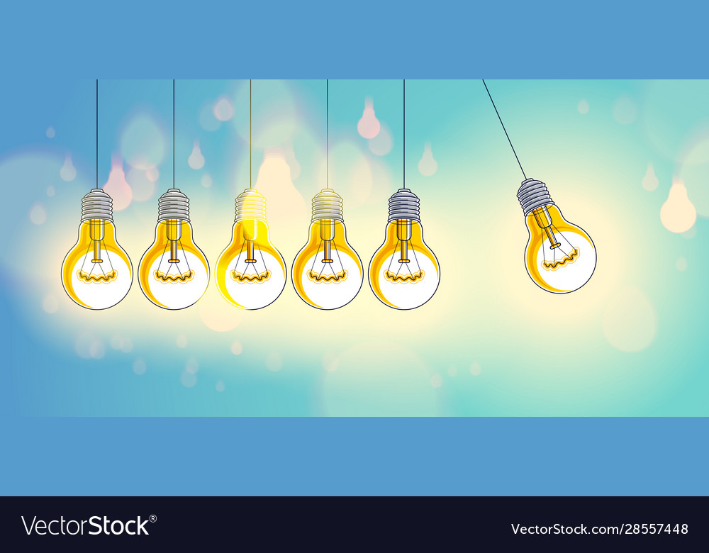 Light bulb newton cradle pendulum idea