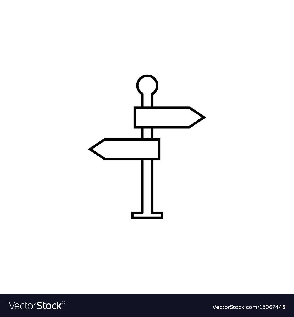 Line Signpost Icon - Navigation