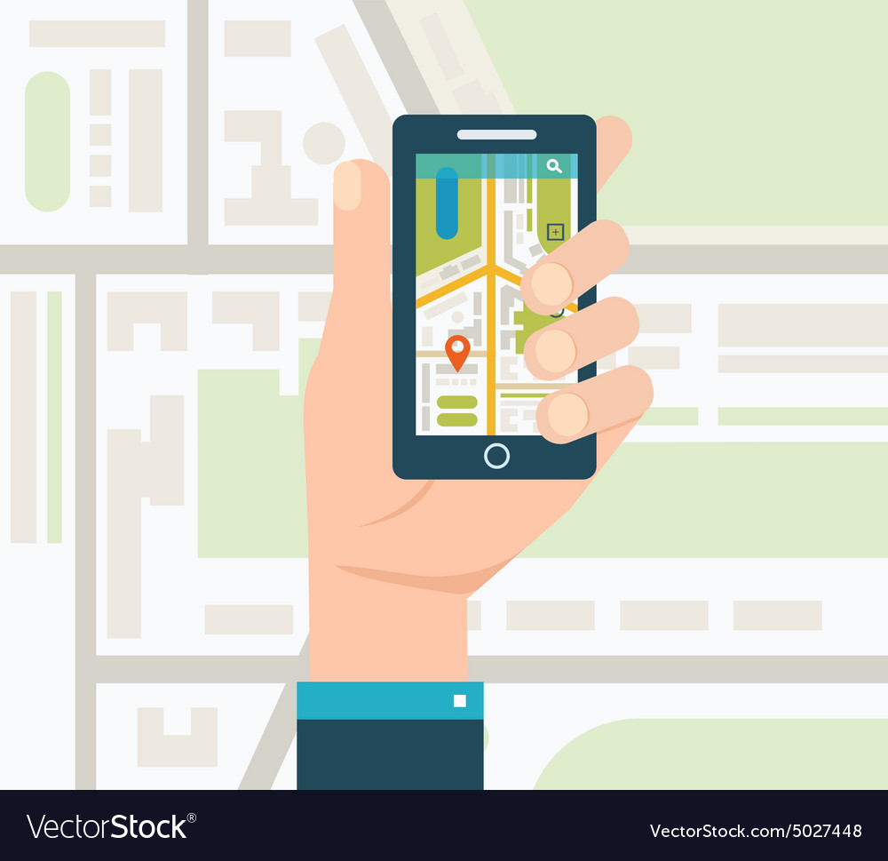 Mobile gps navigation on phone with map